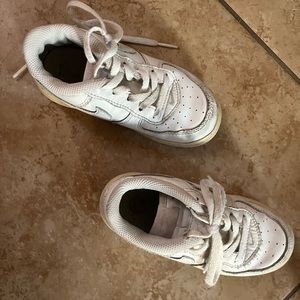Toddler white Nike Air Force’s